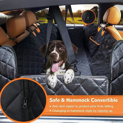 PawGuard™ Dog Car Seat Cover – 100% Waterproof Hammock with Mesh Window & Side Zipper for Seat & Door Protection